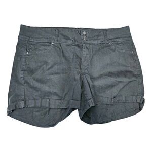 Wax Jean Black Jean Shorts Stretch  Womens Plus Size 3XL